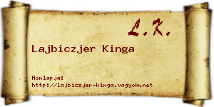 Lajbiczjer Kinga névjegykártya